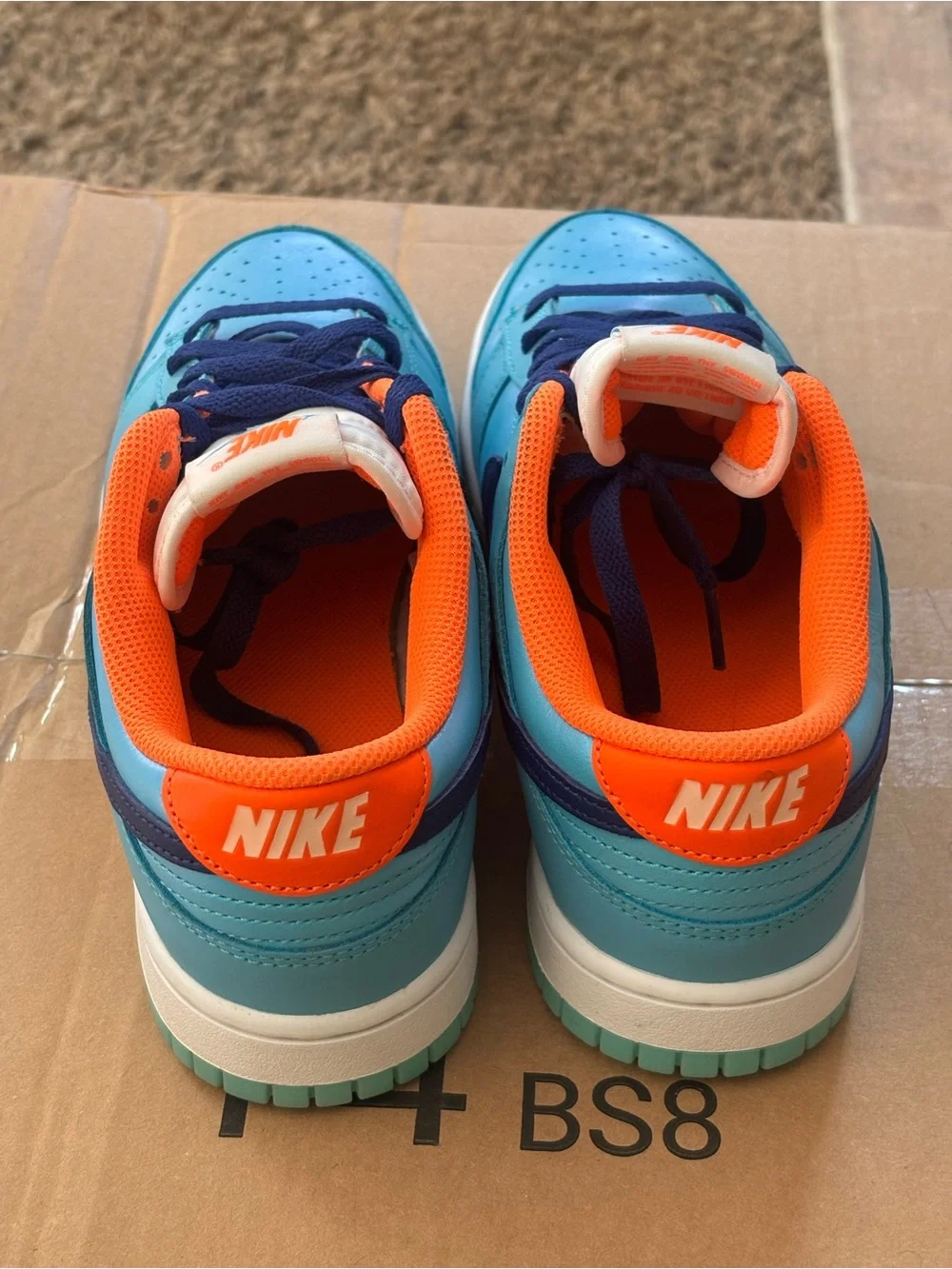 Nike Dunk Low SE Aqua Blue with Navy and Orange